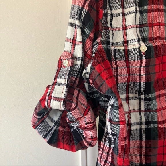 Lauren Ralph Lauren Plaid Flannel Button Down Shirt (Large) Roll Sleeved option - Picture 5 of 10